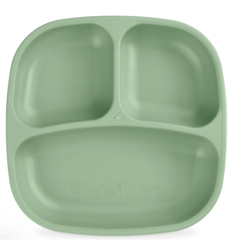 7" Divided Plate | Plastic Divided Dinner Plates | Toddler Plates – Re-Play