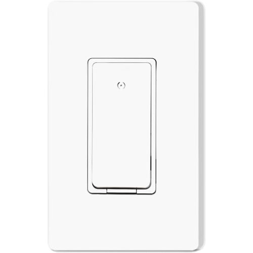 Smart Light Switch, Single Pole 2.4Ghz Wi-Fi, Work with Alexa and Google Assistant for Voice Control, Smart Life/Tuya APP Remote Control, No Hub Required, Need Neutral Wire, 10A, ETL & FCC