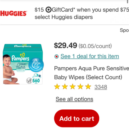 Pampers Aqua Pure Sensitive Baby Wipes - 560ct