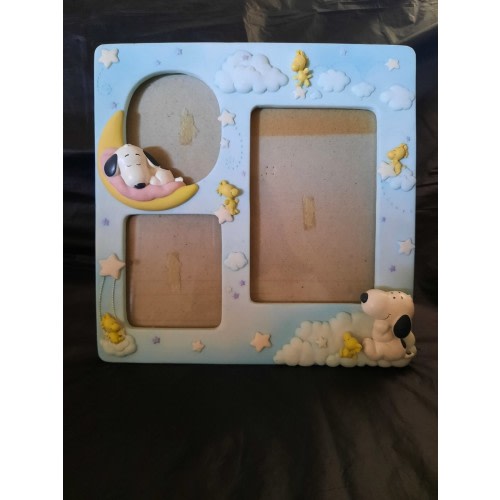 Hallmark Studio B Little Snoopy Woodstock Peanuts 3D Photo Baby Picture Frame