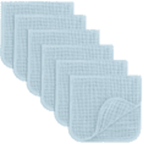 Comfy Cubs Muslin Burp Cloths - Large 100% Cotton Washcloths, 6 Layers (Sky Blue, 6-Pack, 20"X10")