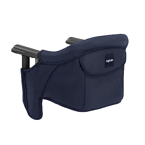 Inglesina Fast Table Chair, Navy - Portable Baby High Chair - for Babies & Toddlers 6-36 Months - Collapsible Design - Fits Tables 0.8'' to 3.5'' Thick - Compact & Easy to Use - Travel Bag Included