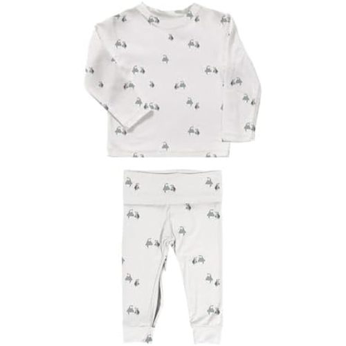 GUNAMUNA Unisex Baby Two-Piece Footie Pajama Set, Easy Diaper Change Zipper, For Infant and Toddler Nap Time