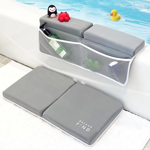 Bath Kneeler and Elbow Rest Pad Set - Comfortable Thick Kneeling Mat for Bathing Baby - Bazaar Find