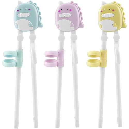 PandaEar Kid Chopsticks, Dinosaur Children Learning Practice Chopsticks for Beginners Toddler (3)