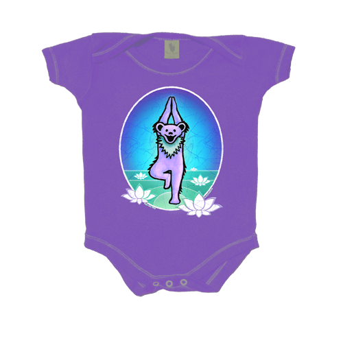 Grateful Dead " Yoga Bear on Purple" Infant Onesie Romper | eDeadShop