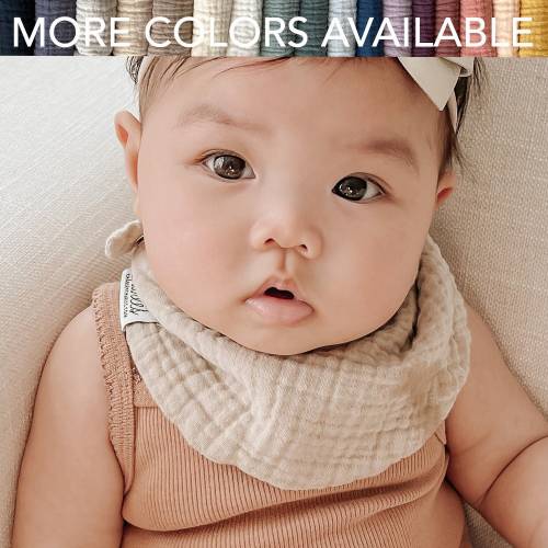 SET of 2 Scarf Bib Bundle, Size SMALL, Lightweight Muslin Gauze Baby Bib Set, Bulk Price Toddler Bib, Newborn Baby Shower Gift, Breathable