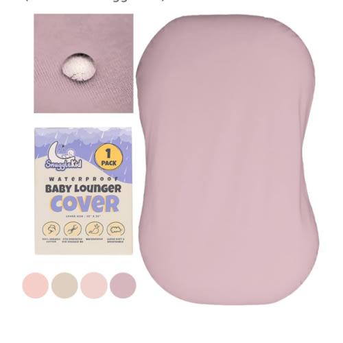100% Waterproof Baby Lounger Cover - 2-Ply Organic Cotton Slipcovers Keep Your Lounger Clean & Your Baby Comfy - Machine Washable - (Cover for Snuggle Me) - Lavander