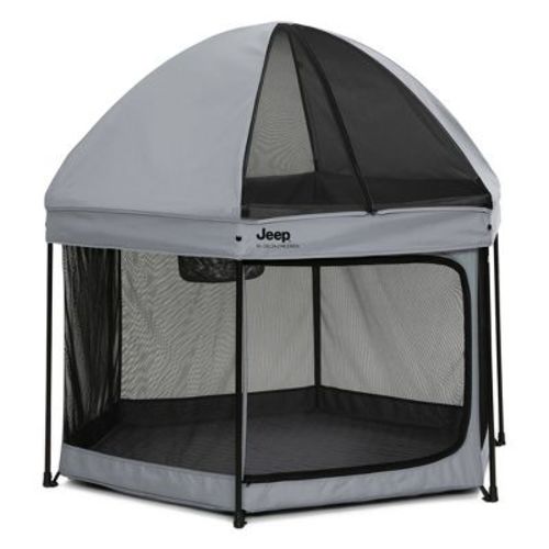 Jeep Hexagon Pop Up Playard With Removable Canopy - Gray
