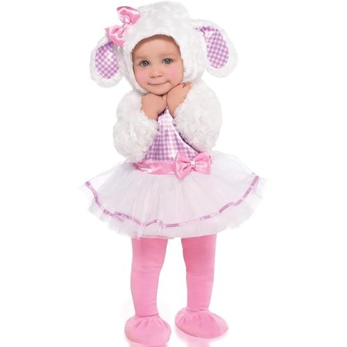 Amscan Baby Little Lamb Halloween Costume for Infants, Includes a Dress, a Hood, Tights and Booties