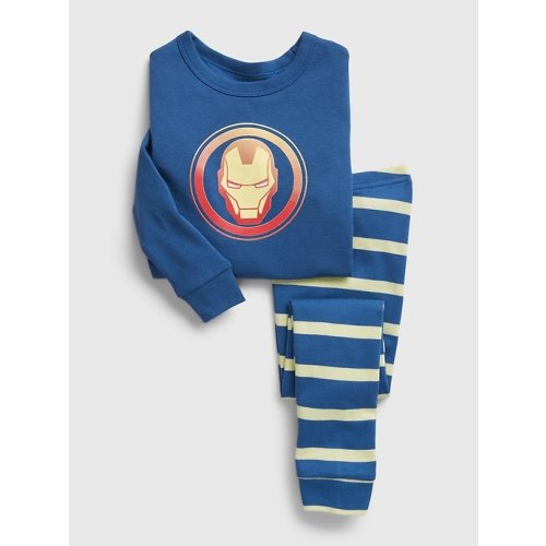 babyGap | Marvel 100% Organic Cotton Iron Man PJ Set in blue willow, size: 6-12 M