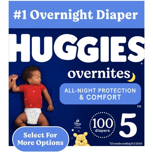 Free Shipping! Huggies Overnites Nighttime Diapers, Size 5 (27+ lbs), 100 Ct (Select for More)