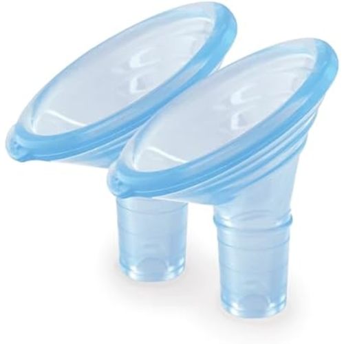Pumpin' Pal X-Small Silicone Angled Breast Pump Flange Pair, 2026 Design with Suction Sealing Rings, Made in U.S.A.