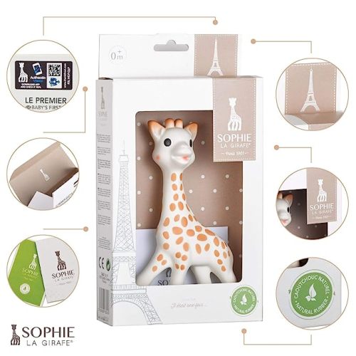 Sophie la girafe | Handcrafted for 60 Years in France | 100% Natural Rubber | Designed for Teething Babies | Awaken All 5 Senses | Easy to Clean | Pack of 1