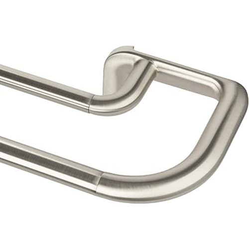 Umbra Twilight Double Curtain Rod Set – Wrap Around Design Ideal for Blackout or Room Darkening Panels, 30 to 84 Inches, Nickel