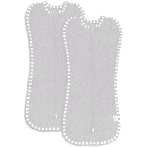 Comfy Cubs Swaddle Blanket Baby Girl Boy Easy Zipper Wrap 2 Pack Infant (Small 0-3 Months, Grey)