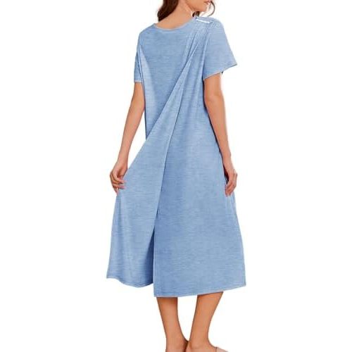 Deyeek Open Back Hospital Gowns for Women Post Shoulder Surgery Dress Adaptive Clothing Night Robes for Spinal Recovery