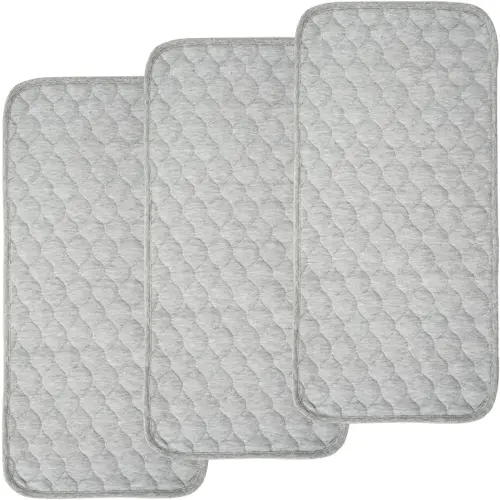 BlueSnail Quilted Thicker Waterproof Changing Pad Liners 3 Count(Gray)