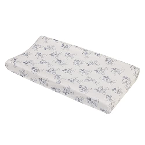 NoJo Disney Mickey Mouse - Call Me Mickey White and Blue Super Soft Changing Pad Cover