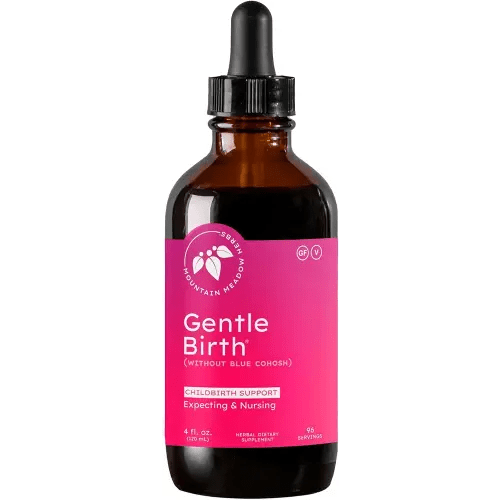 Mountain Meadow Herbs Gentle Birth for Birth Prep/Labor Prep, Fast Acting Liquid Herbal Extract for Childbirth Support w/o Blue Cohosh - 4oz