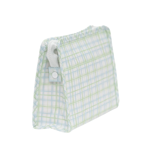 Medium Roadie Zip Pouch, Classic Plaid Green