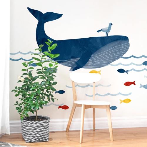Warrick the Whale - Fabric Wall Decal - Sag Harbor - Mej Mej