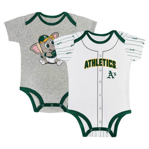 Oakland Athletics Newborn & Infant Two-Pack Play Ball Bodysuit Set - Gray/White