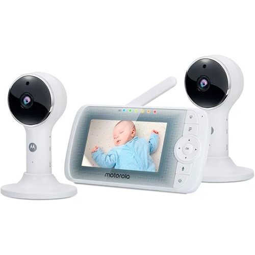 Motorola LUX65-2 by Hubble Connected Two Camera Video Baby Monitor - 5" Parent Unit and 1080p Wi-Fi Viewing for Baby, Elderly, Pet - 2-Way Audio, Night Vision, Digital Zoom