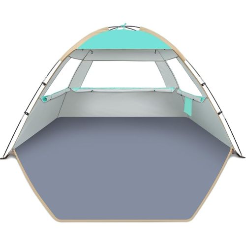 Gorich Beach Tent Sun Shelter for 3/4/6/8/10 Person with UPF 50+ UV Protection, Lightweight & Easy Setup Beach Shade Canopy, Portable Beach Shade Tent Beach Cabana