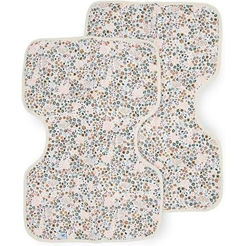Little Unicorn Ultra-Absorbent Premium Burp Cloth 2 Pack | Soft on Baby's Skin | Larger Size | Ergonomic Design | Set of 2 (Pressed Petals)