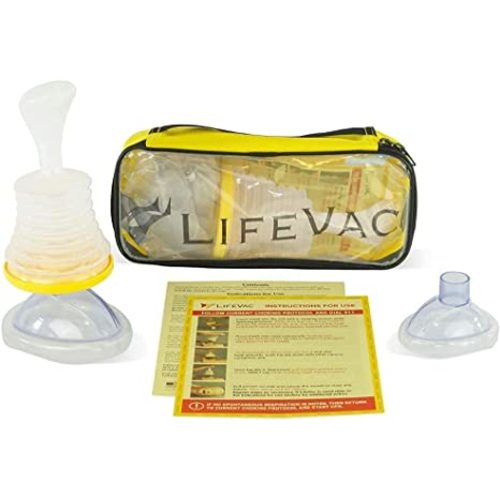 LifeVac Choking Rescue Device for Kids and Adults | Portable Airway Assist Device | First Aid Choking Device for Kids and Adults | Yellow Travel Kit