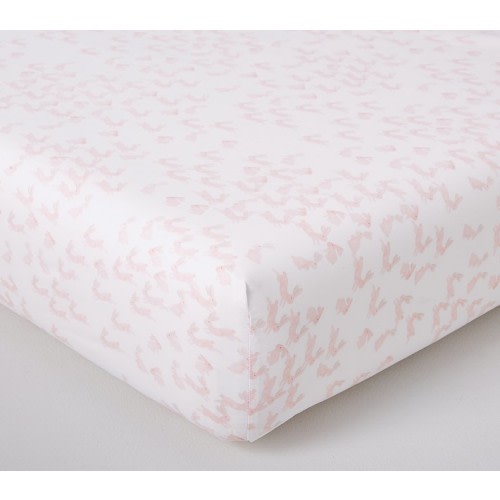 Watercolor Bunny Organic Crib Fitted Sheet