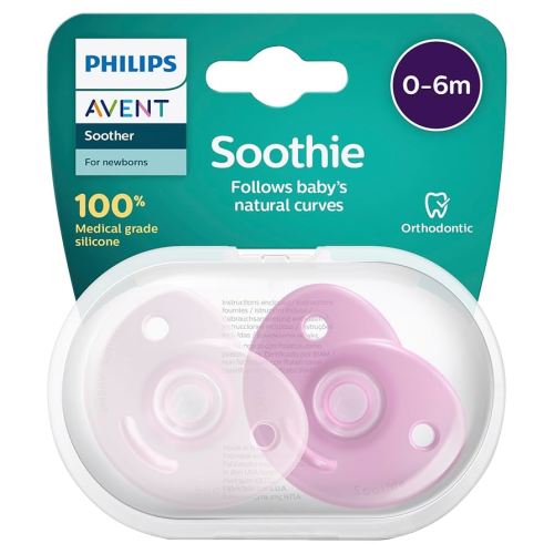 Philips AVENT Soothie, 0-6 Months, Pink, 2-Pack, SCF099/22