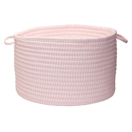 Colonial Mills Solid Ticking Storage Basket, 18 By 12-inch, Pink
