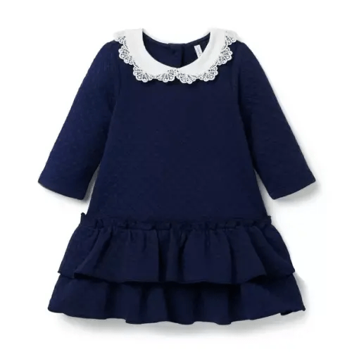 Girl Merchant Marine Quilted Collared Dress by Janie and Jack