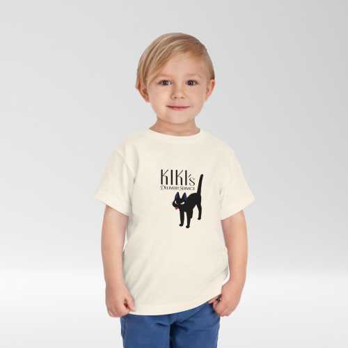 Cat Jiji Toddler Short Sleeve Tee, Kiki's Delivery Service Shirt for Kids, Anime Graphic Tee, Studio Ghibli Children's Clothing, Magical Cat