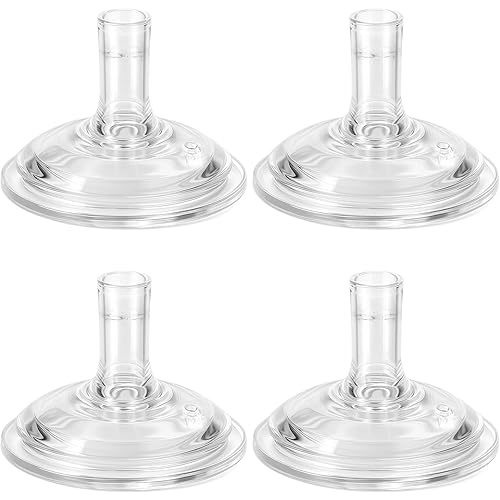 Sippy Straw Cup Nipples for Philips Avent Natural Baby Bottles, My Grippy Spout Sippy Cup and Natural Trainer Sippy Cup, Food Grade Soft Silicone, Variable Flow, 9m+, 4 Count
