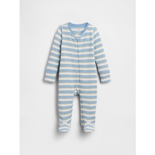 Baby Waffle Stripe Footed One-Piece