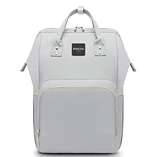 HaloVa Diaper Bag Multi-Function Waterproof Travel Backpack Nappy Bags for Baby Care, Large Capacity, Stylish and Durable, Greyish - #1 Greyish