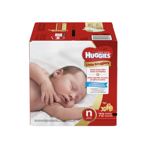 HUGGIES Little Snugglers Diapers, Newborn, 72 Diapers