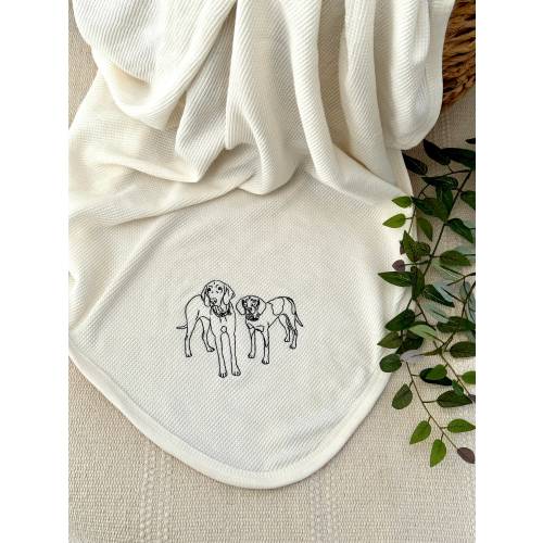 Personalized Embroidered Baby Blanket Gift, Custom Pet Embroidered Blanket, Dog Mom Embroidered Gift
