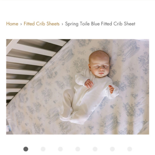 Spring Toile Blue Fitted Crib Sheet