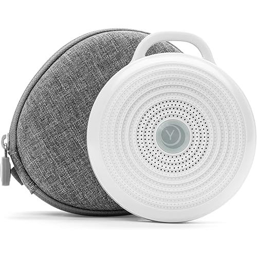 Yogasleep Rohm Portable White Noise Sound Machine + Travel Case in Grey, Sleep Therapy, Crush-Resistant Travel Case, for Adults, Kids & Baby, Noise Blocking & Office Privacy, Registry Gift