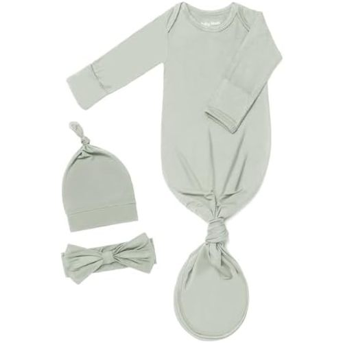 Baby Gowns 0-3 Months Soft Viscose Sleepers For Boy Girl, Breathable Newborn Sleepers With Mitten Cuffs