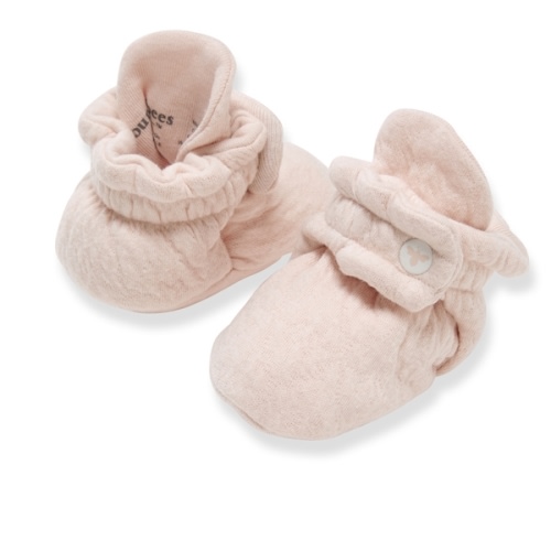 Organic Cotton Quilted Bee Baby Booties Ranunculus
