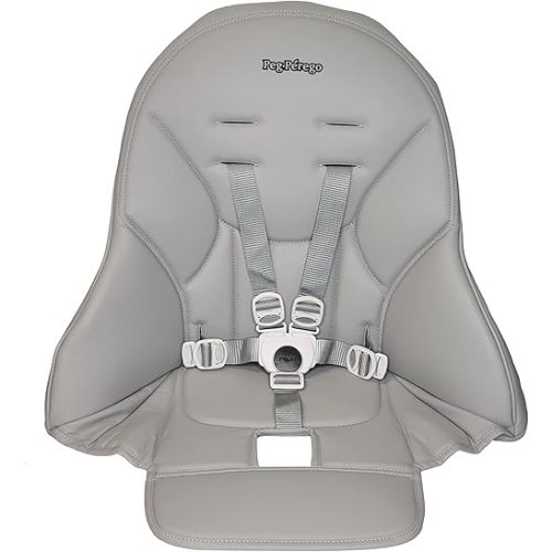 Peg Perego Siesta/Prima Pappa Zero 3 high chair replacement upholstery with seat belt, Ice (Grey)