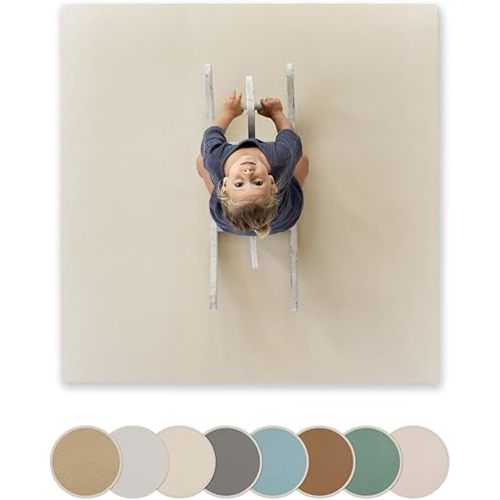 Toddlekind Solid Color Foam Play Mat 4x4 Baby Playmat. Stylish, Non-Toxic, Odorless, Plain Design Puzzle Play Mat 0m+ Clay(Beige)