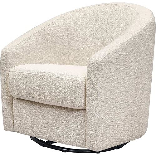 Babyletto Madison Swivel Glider in Polyester Ivory Boucle, Greenguard Gold and CertiPUR-US Certified