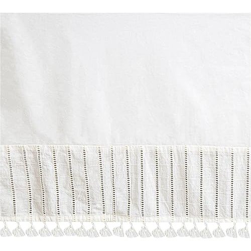 Crane Baby Wrap Around Bed Skirt for Crib, Cotton Crib Skirt for Boy's and Girl's Nursery, White, 28”w x 52”h x 16”d