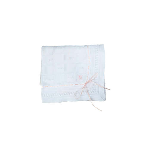 Feltman Brothers - White Ribbon Pointelle Knit Blanket – Dottie Doolittle